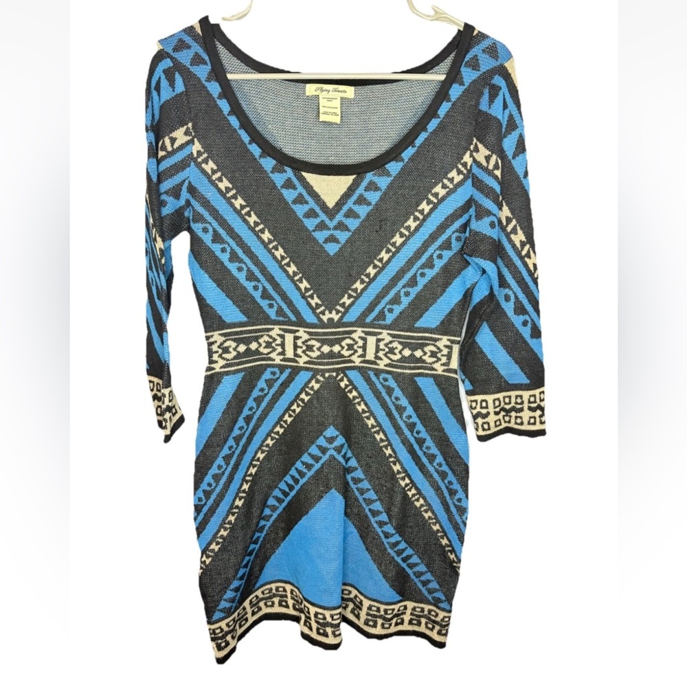 Flying Tomato Womens Sweater Dress Blue BOHO Bohemian FestivalSize Small